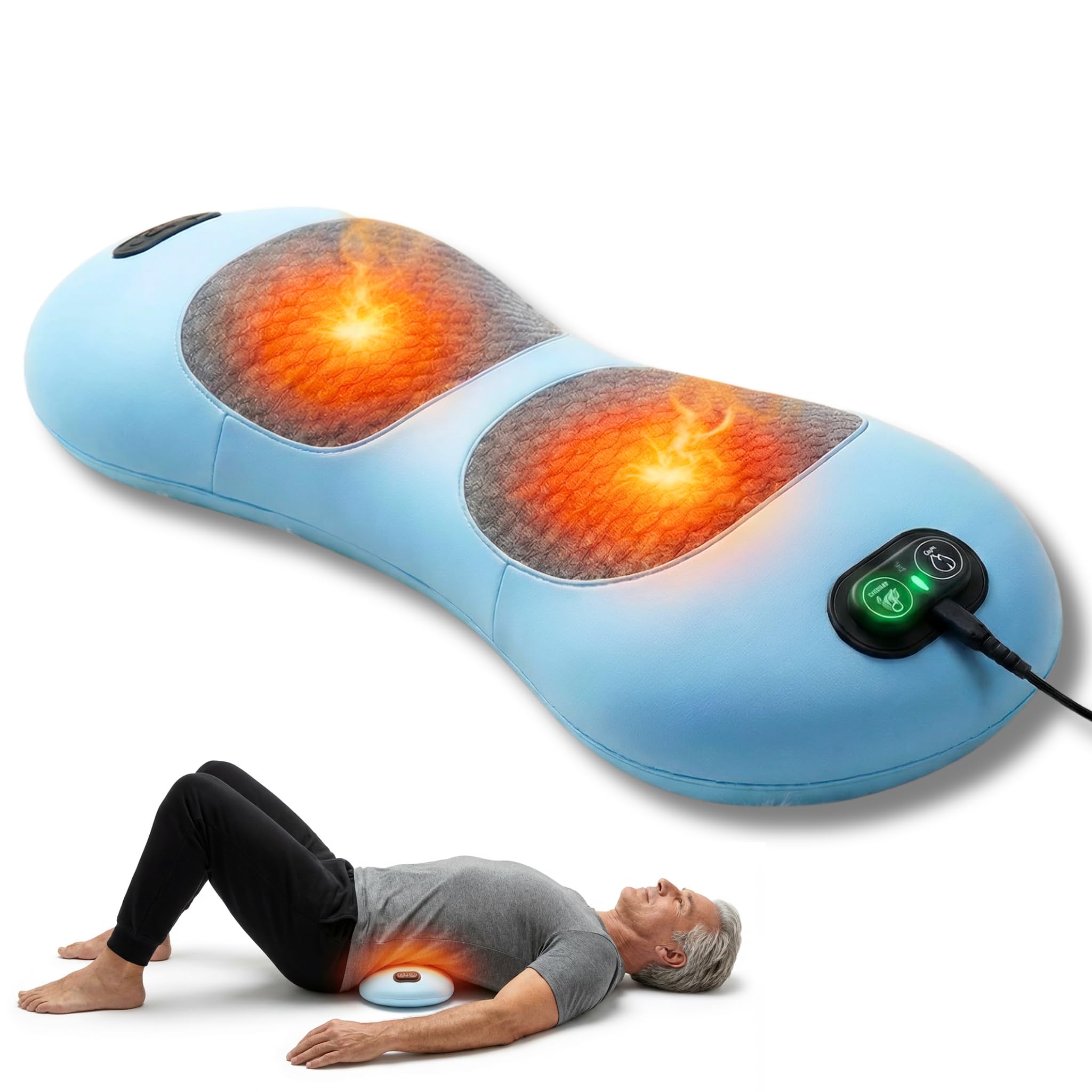 Original Therava 3-in-1 Back Massager with Traction Lift Heat Vibration Massage Lower and Upper Back Relief and Muscle