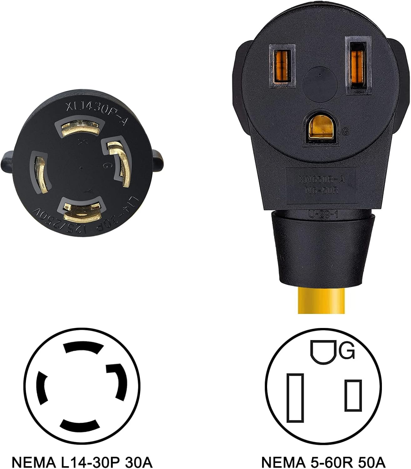 Buy EXCELFU Nema L1430P to 650R Welder Adapter Plug, Generator to