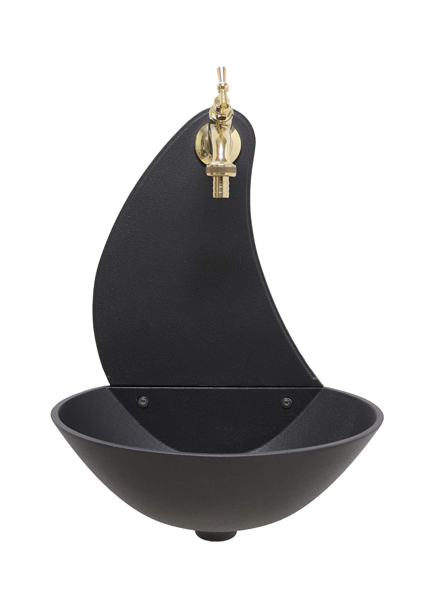 Fontana A Muro Luna - In Alluminio E Ottone - Per Giardino, Terrazzo, Esterno - Design Italiano Elegante - Foto 9