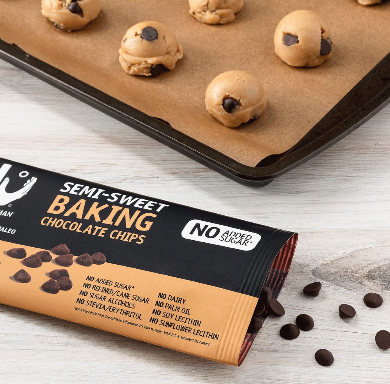 Buy Hu No Added Sugar Chocolate Chips 3 Pack Keto, Organic, Paleo