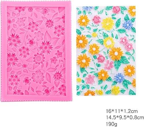 Miniatura 3 de Fondant Molds Plant Floral Soap Mold Cake Trim Chocolate Accessories 1 Set Of 2 Pieces