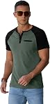Sailwind Hommes Henley chemises manches courtes T-shirts occasionnels Bouton d'été T-Shirts avec poche