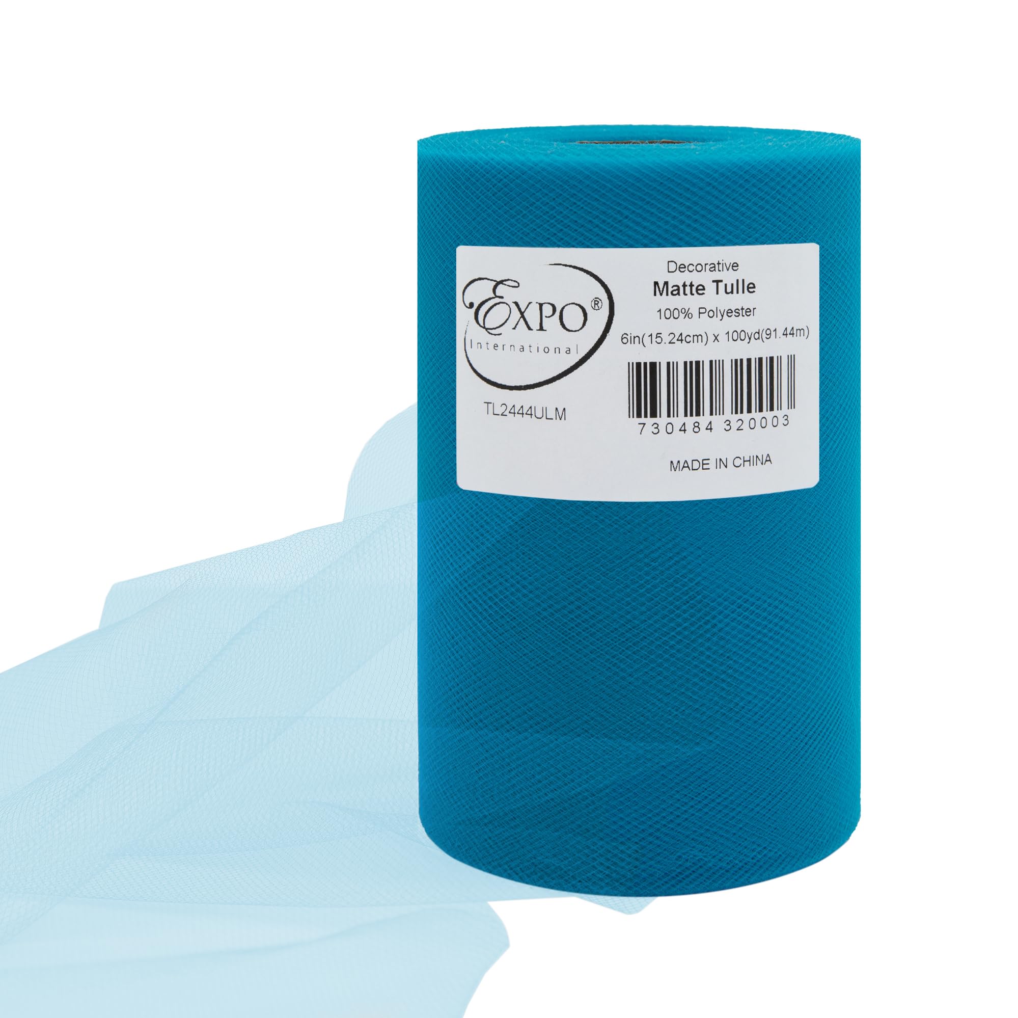 Expo International Decorative Matte Tulle, Roll/Spool of 6” X 100 Yards, Lightweight Polyester Tulle Fabric for Tutus, Costumes, and Party Decorations, Washable, Easy-to-Use, Ultra Marine