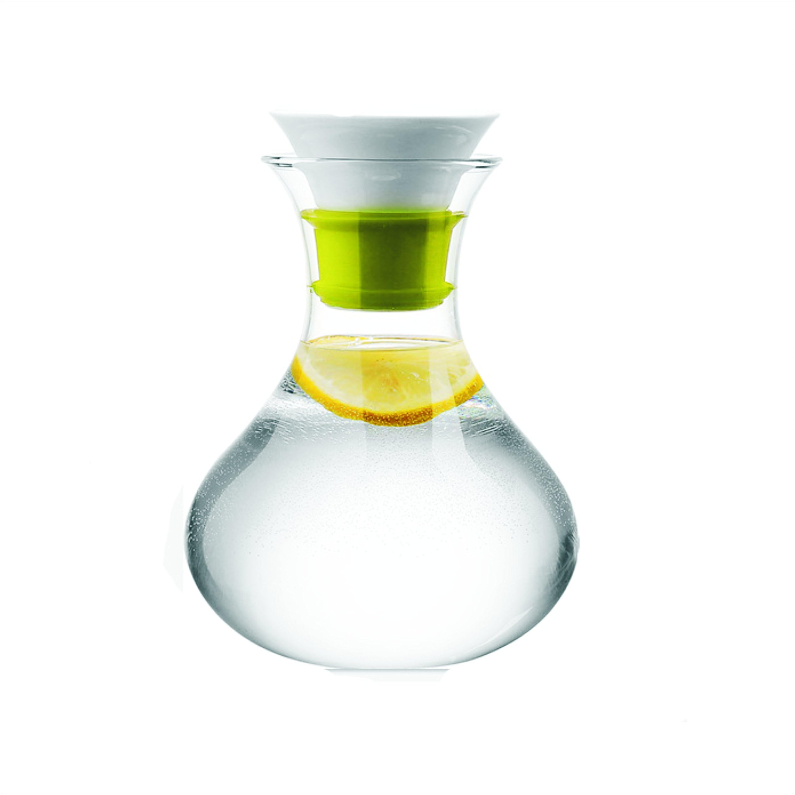 Stylish Glass Pitcher 34 oz/1000 ml with Removable Ceramic Infuser Lid and Spout - Handcrafted Iced Tea Maker for Hot Cold Water, Milk, Juice, Coffee and other Beverage