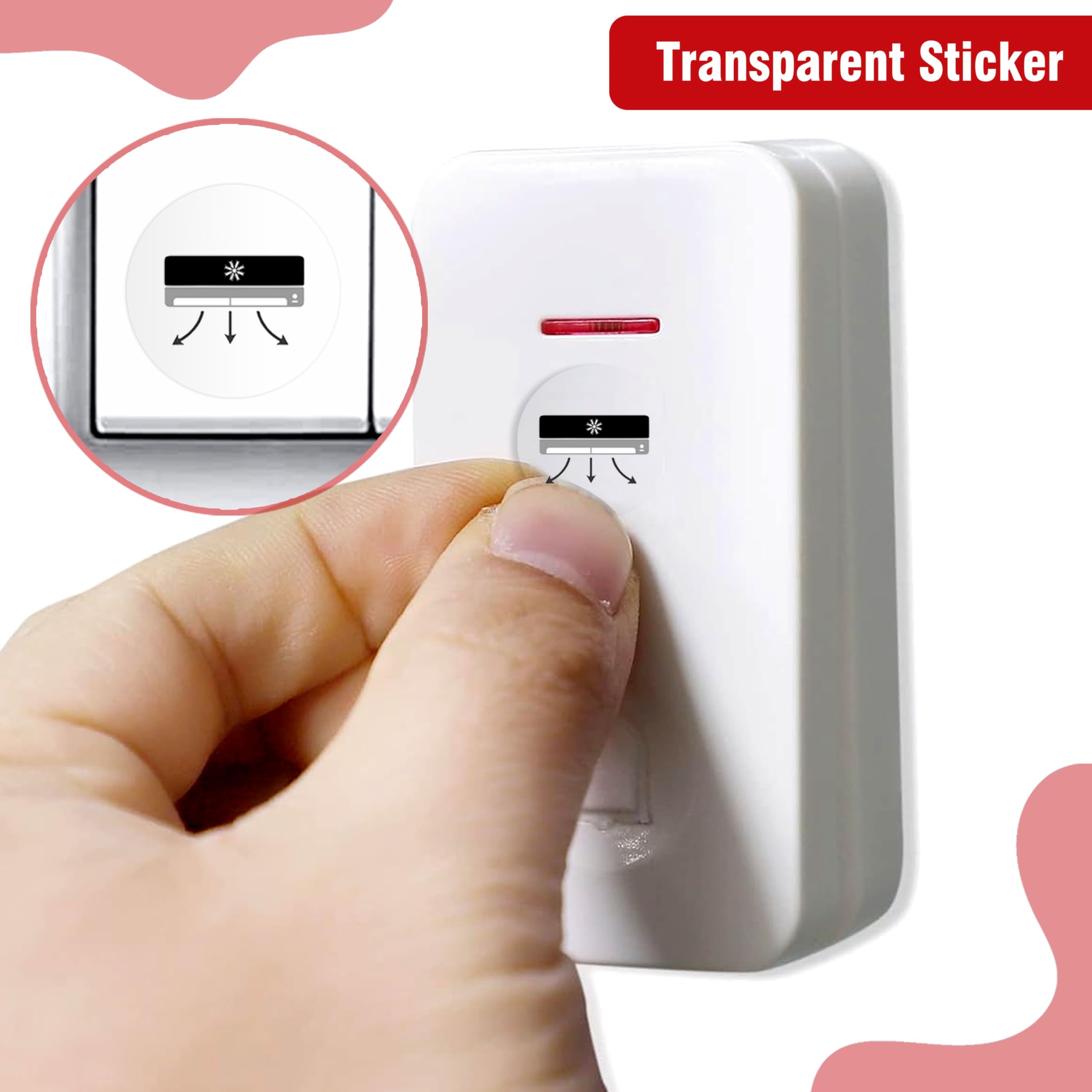 Trueflair Stickers for Switch Board for Home Wall Switches, Contain All Common Switch Stickers (Transparent Black & White) 2
