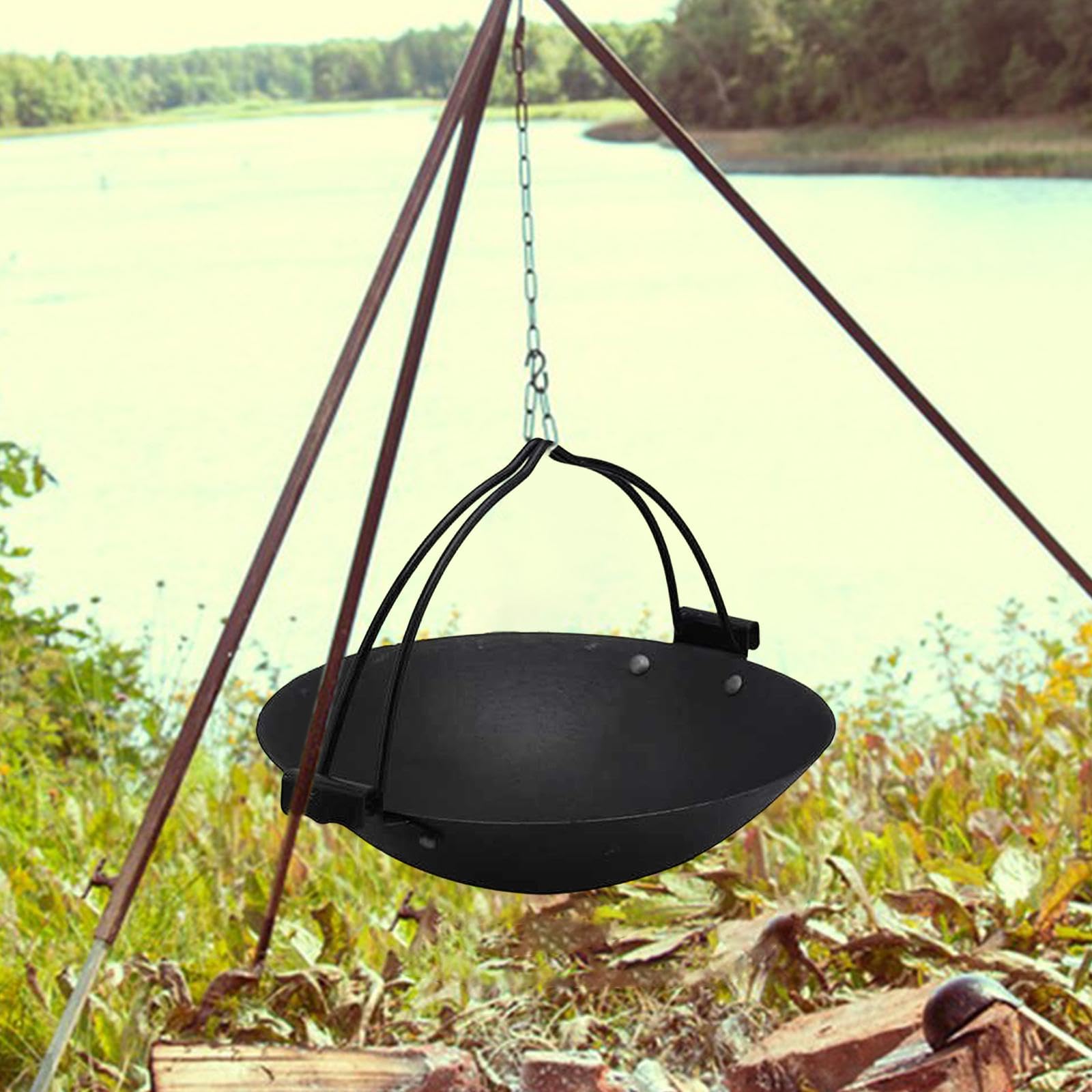 Pentola da Campeggio, Pentola per, Utensili da Cucina, Pentola da Appendere Facile da Pulire, Pentole per Esterni per Viaggi, Spiaggia E