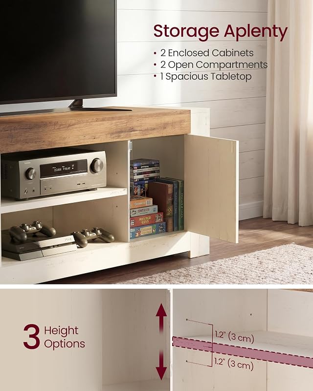 VASAGLE TV Stand with Storage, Farmhouse Entertainment Center for 65'' TV image 4