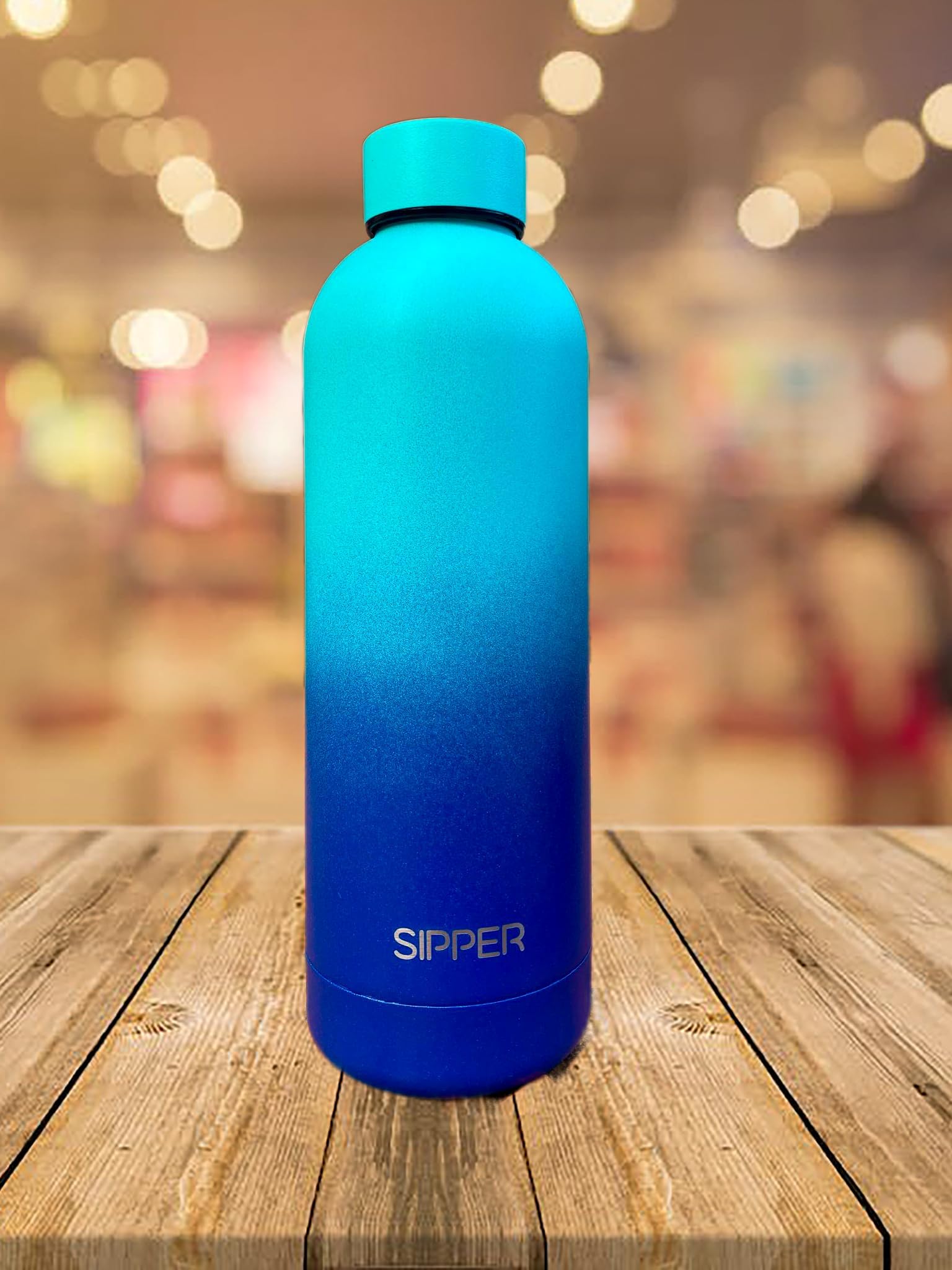 SIPPER 500ml Water Bottle, Stainless Steel, Thermal Bottles Keep Drink 12H Hot/24 Cold, BPA Free Leak Proof, for Gym, Office, Travel (Blue Gradient)