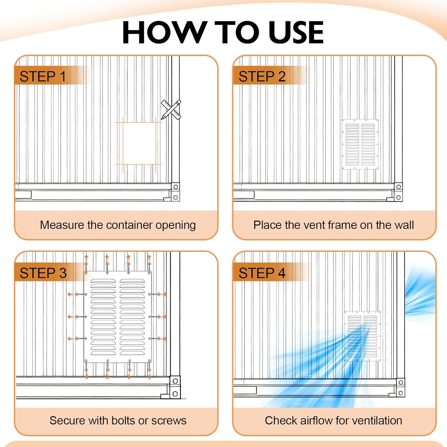 2 Pack Shipping Container Vents, Prevents Condensation and Overheating,Increase Air Circulation,14.17"*11.4"Container Vents for Container Houses, Containers,Cabins and Offices