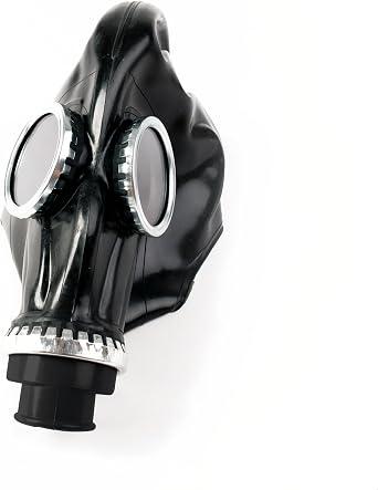 Latex Full Face Hood Gas Mask for Fetish Wear Cosplay Roleplay for Unisex Halloween Steampunk Costume Accessory