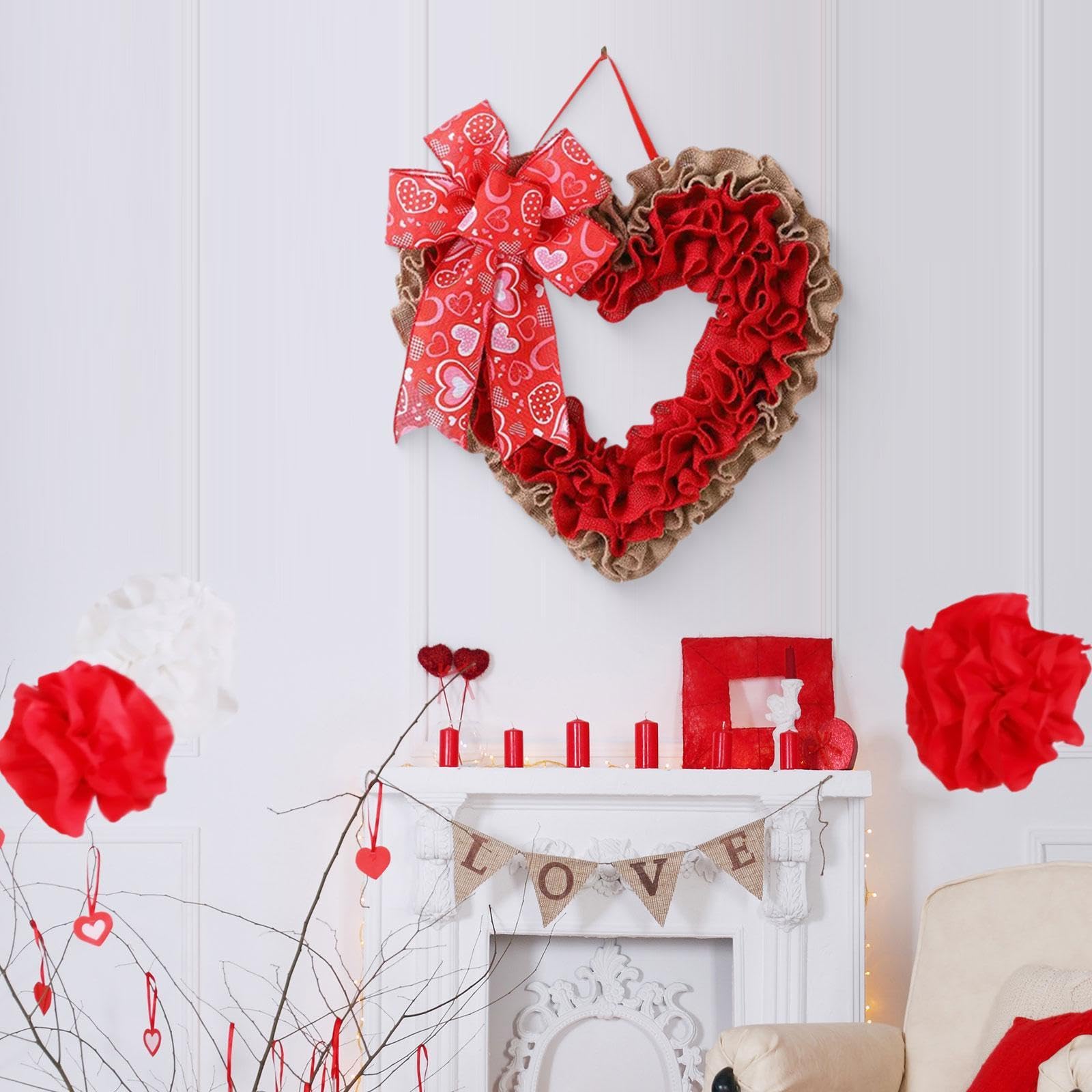 perfk Decorazioni per, ghirlande a forma di cuore, bomboniere da appendere alla porta d'ingresso, decorazioni per