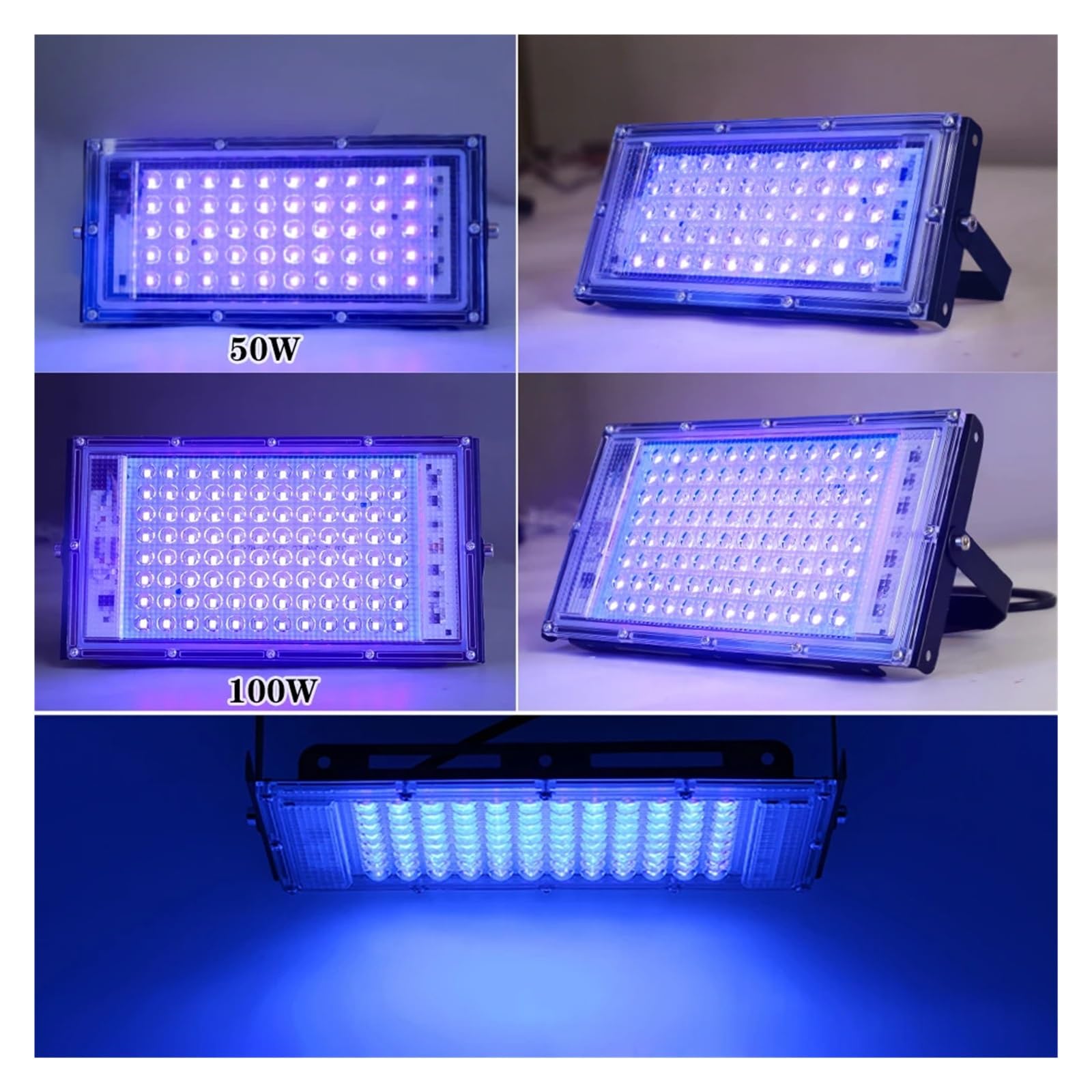 Reflektory UV 50W 100W LED Stage Blacklight Ultrafioletowe Światło Powodziowe Na Halloween Xmas Dance DJ Disco Party Bar(100W)