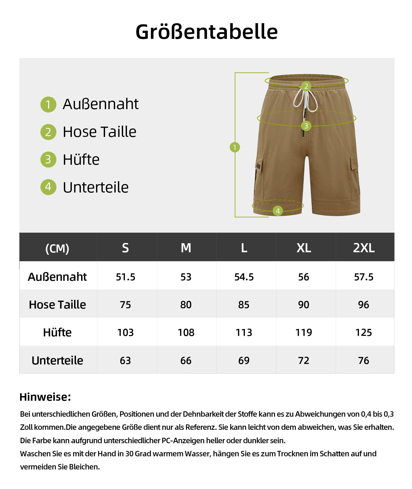 JACKETOWN Pantalones Cortos Cargo de Algodón Para Hombre - Bermudas Casuales de Verano