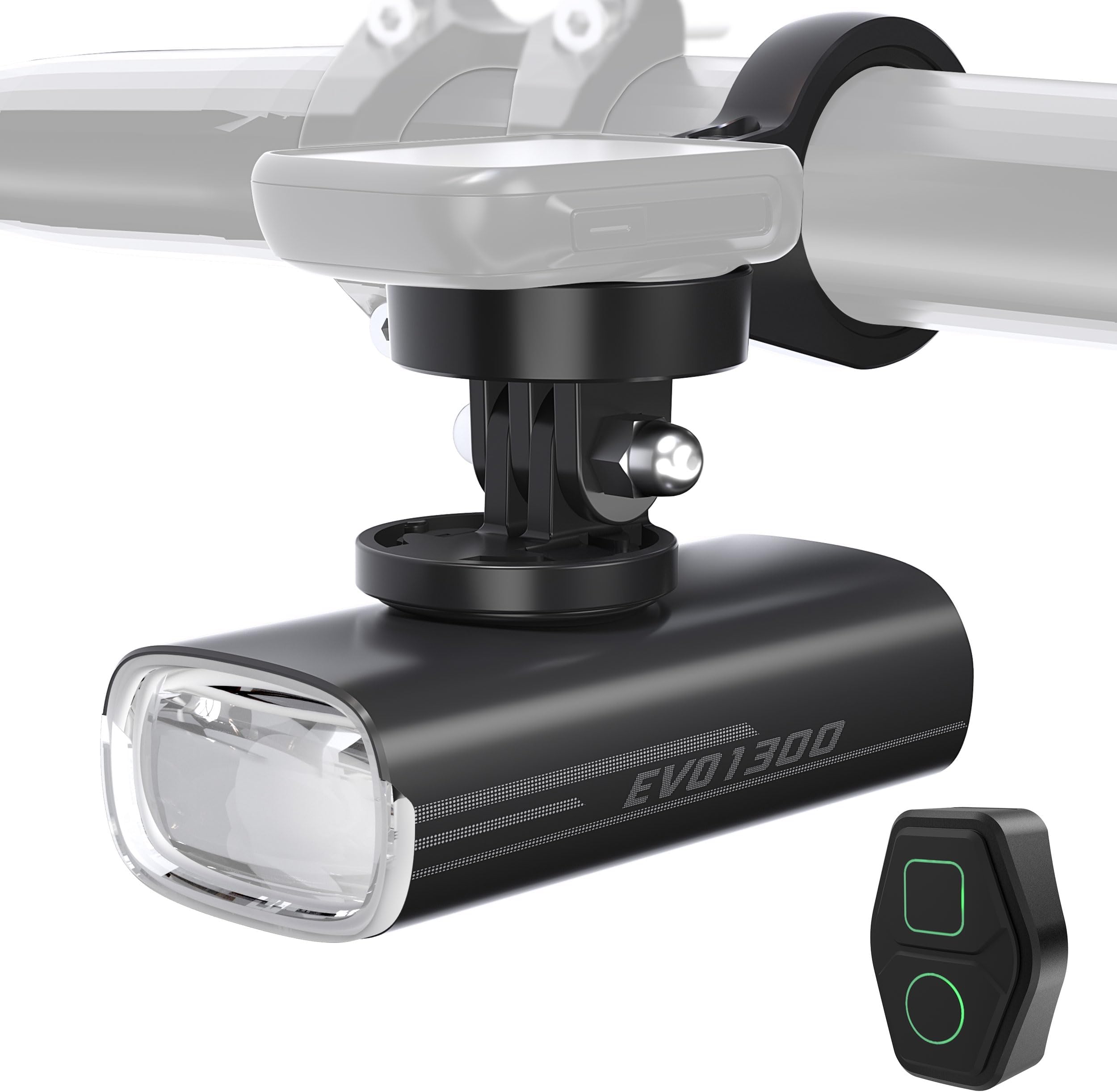 - EVO 1300 Upside-Down Mounted Bike Light 1300 Lumens Bicycle Headlight with Remote Control, Type-C and Smart Sensor Waterproof Bike Front Light for Commuter Cyclists…