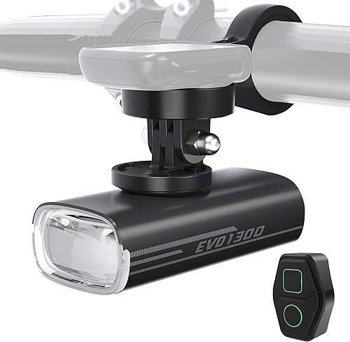Magicshine EVO 1300 Luz de bicicleta con control remoto, 1300 lúmenes impermeable para bicicleta, luz frontal recargable USB-C para conducción