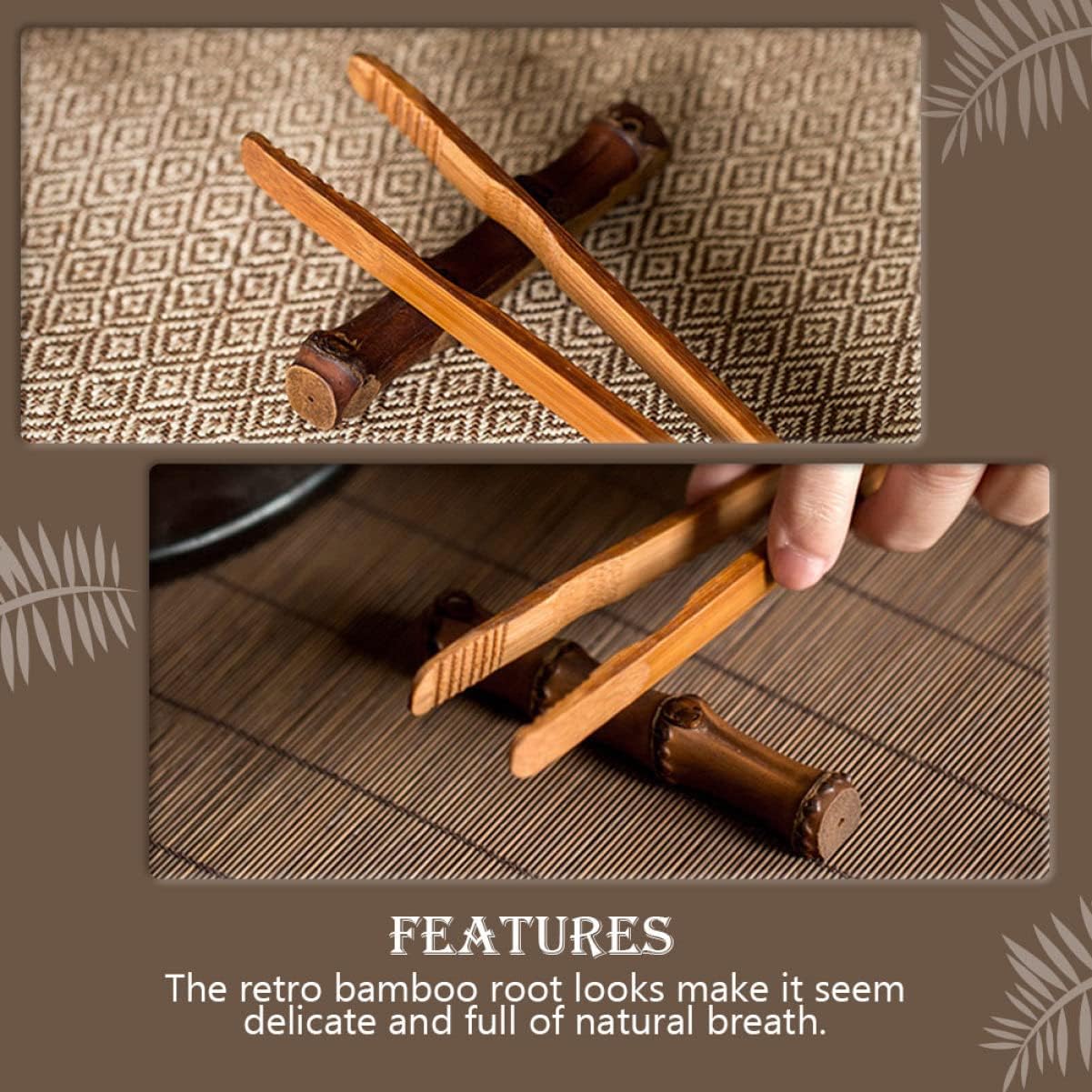 Portable Tea Set Brush Rest Bamboo Root Holder for Office Tearoom image 4