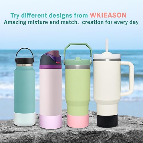 Vista 37 de WK IEASON 2 Pcs Tumbler Bottom Protector Boot for Stanley Quencher Adventure 40oz & Stanley IceFlow 20oz 30oz, Stealth Landing-2.83inch Bottom