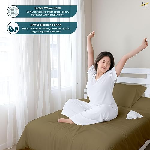 Vista 33 de Shreem Linen California King Waterbed Sheets, 4-Piece 100% Egyptian Cotton Attached Sheet Set with 15" Deep Pocket, Soft & Breathable Bedsheets for