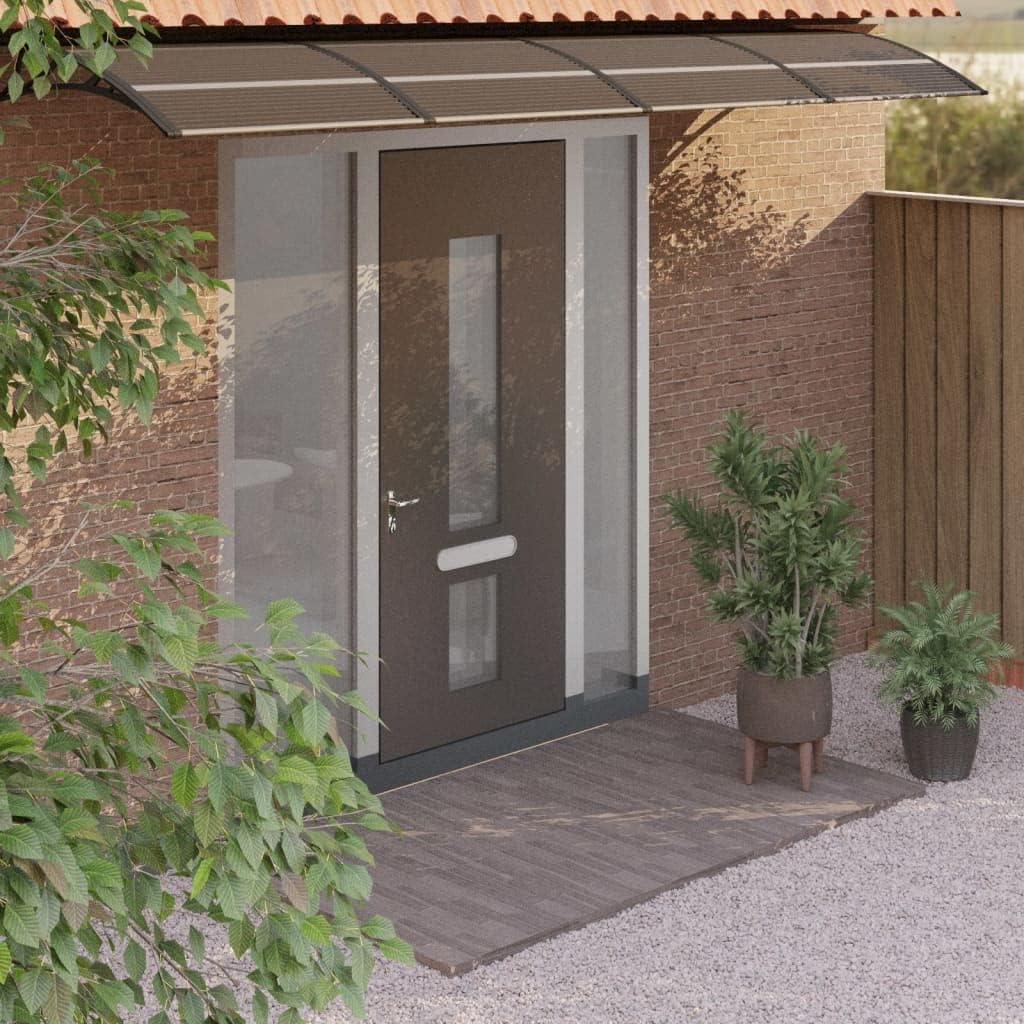 vidaXL Door Canopy, Front Door Canopy for Protection, Porch Canopy for Outdoor, Weather-Resistant Polycarbonate Cover, 137.8"x31.5", Black
