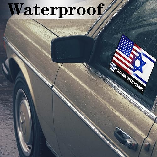 Miniatura 3 de Adhesivo con la bandera de Israel I Stand with Israel Flags, calcomanía de soporte de Israel, adhesivo para parachoques con Israel, para