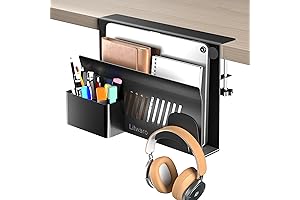 Under Desk Laptop Mount | Litwaro Desk Shelf Organizer