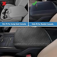 Vista 4 de Funda para reposabrazos de consola central adecuada para Dodge Ram 1500 2500 3500 2019-2023 con asiento de cubo, protector de cuero antiarañazos