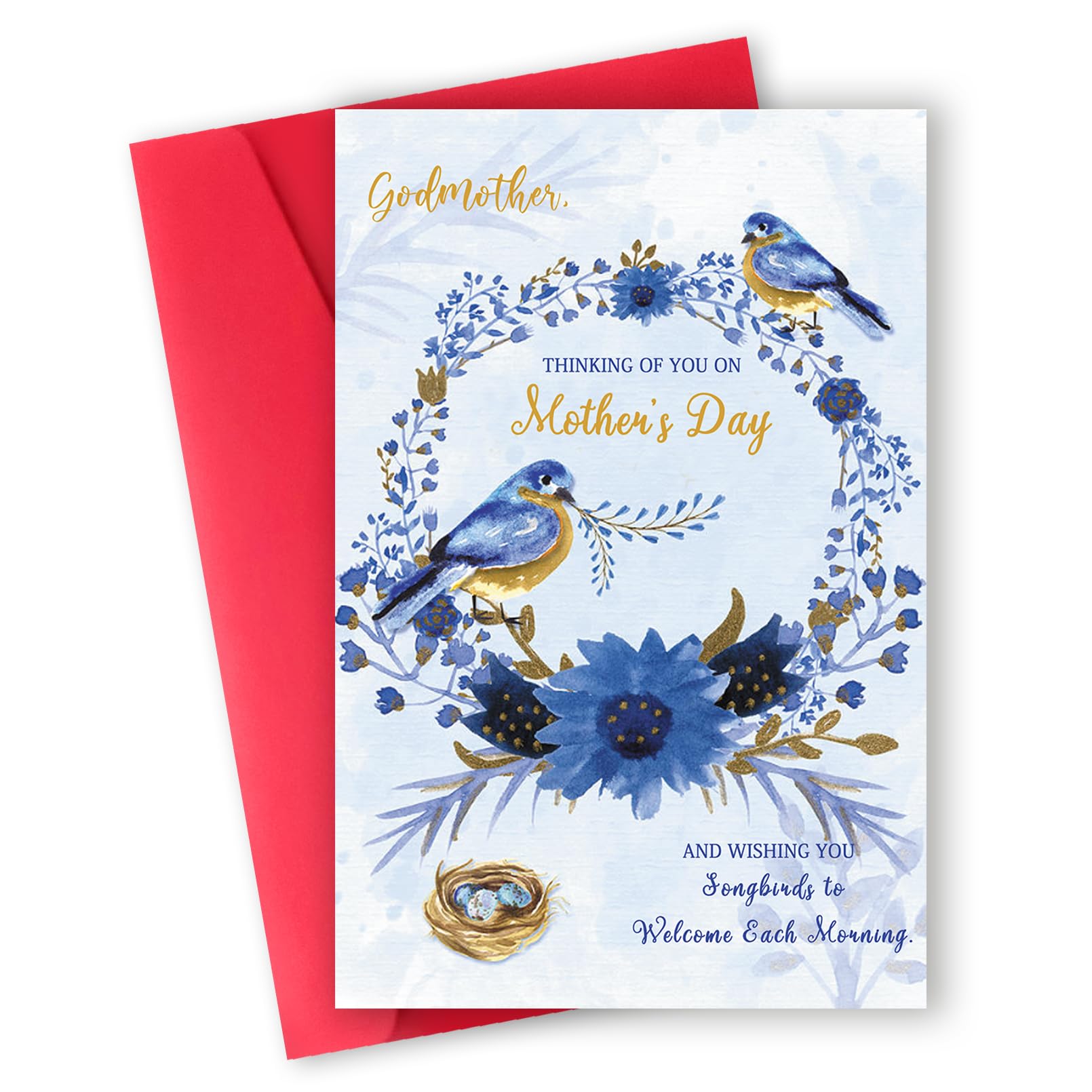 Hongshan Happy Mother's Day Card for Godmother,Lovely Godmother Mothers Day Gifts,Thinking of You,Godmother Mother's Day Cards from Godchildren