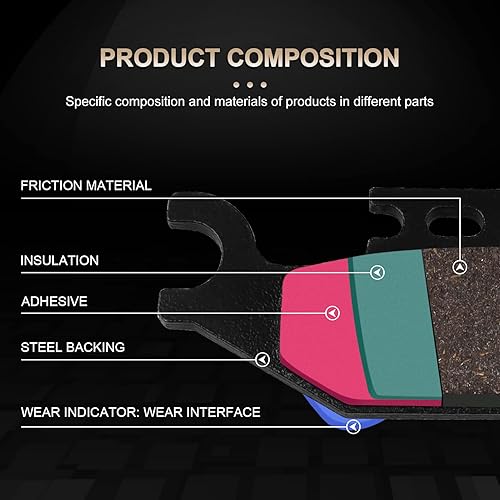 Miniatura 6 de Pastillas de Freno Posterior para Yamaha Rhino 660 2004-2007 Rhino 450 2004-2009 Raptor 700 700R 2006-2015