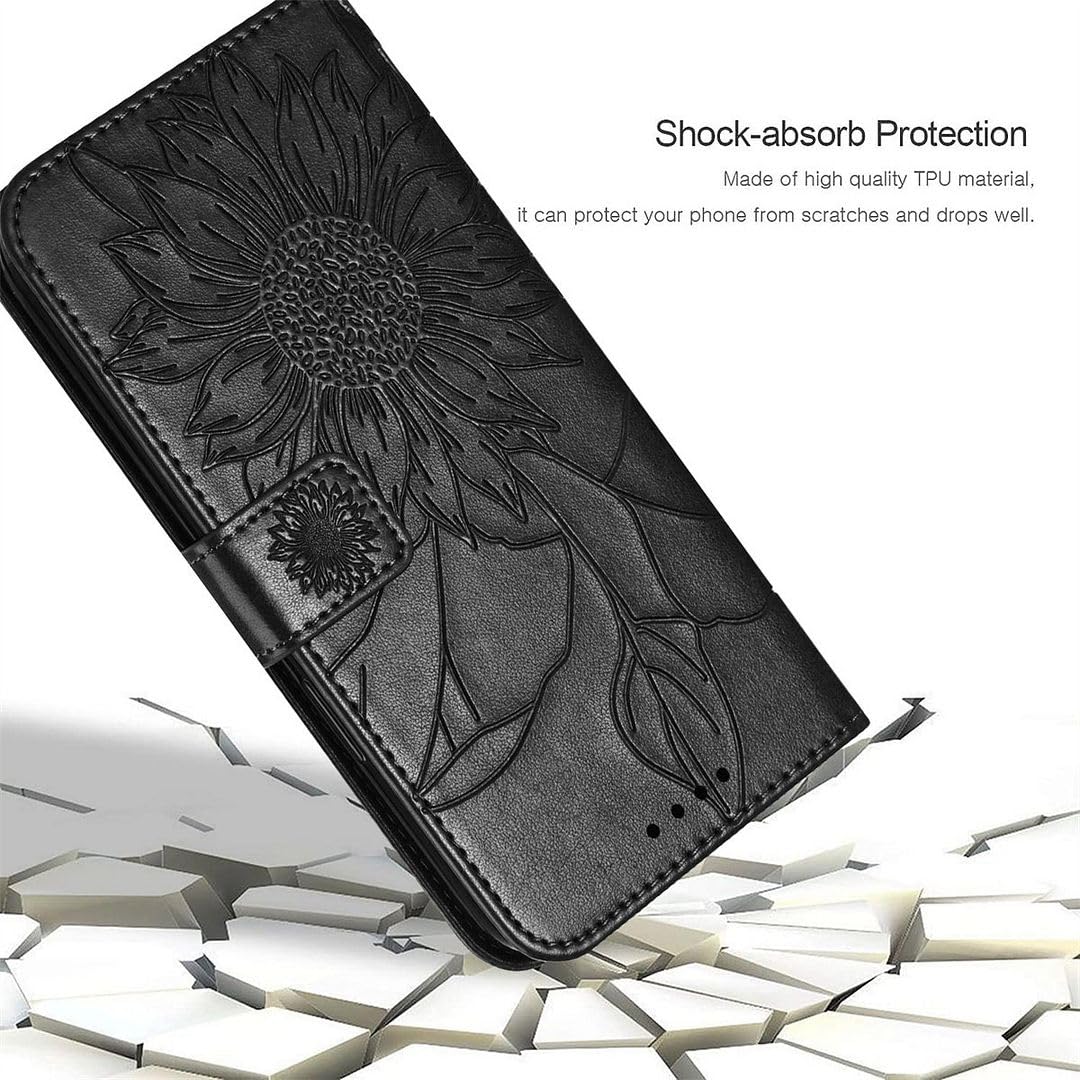 Custodia In Vera Pelle AMEEGO Per Huawei P30 Pro, Con Supporto, Slot Per Carte E Chiusura Magnetica, Interno Beige, Colore Nero - 3