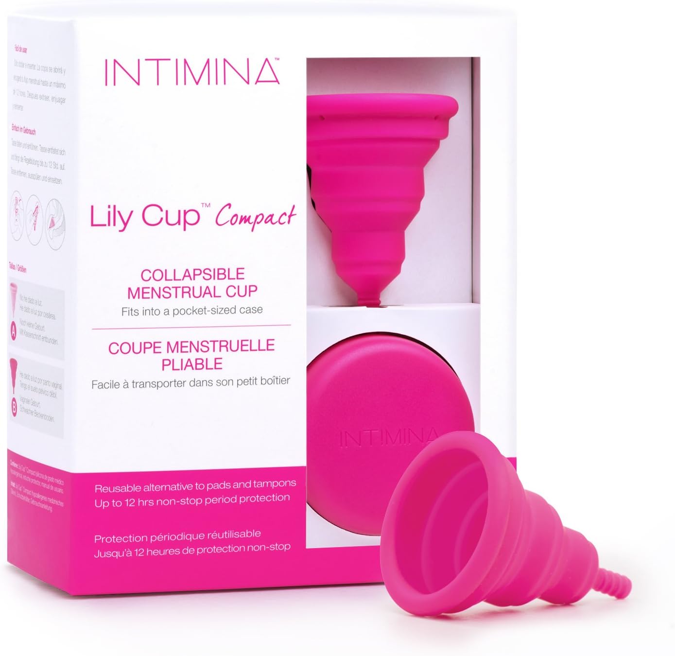 Intimina Lily Cup Compact Size B - Small Menstrual Cup with Flat-fold Compact Design