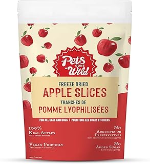 Pets Gone Wild Freeze Dried Apple Dog Treats | 100% Single Ingredient Vegan Snacks | Healthy Dog Treats for Training & Meal Topper | Grain Free, Low Calorie Fruit Bites | 1.41 oz Resealable Pouch