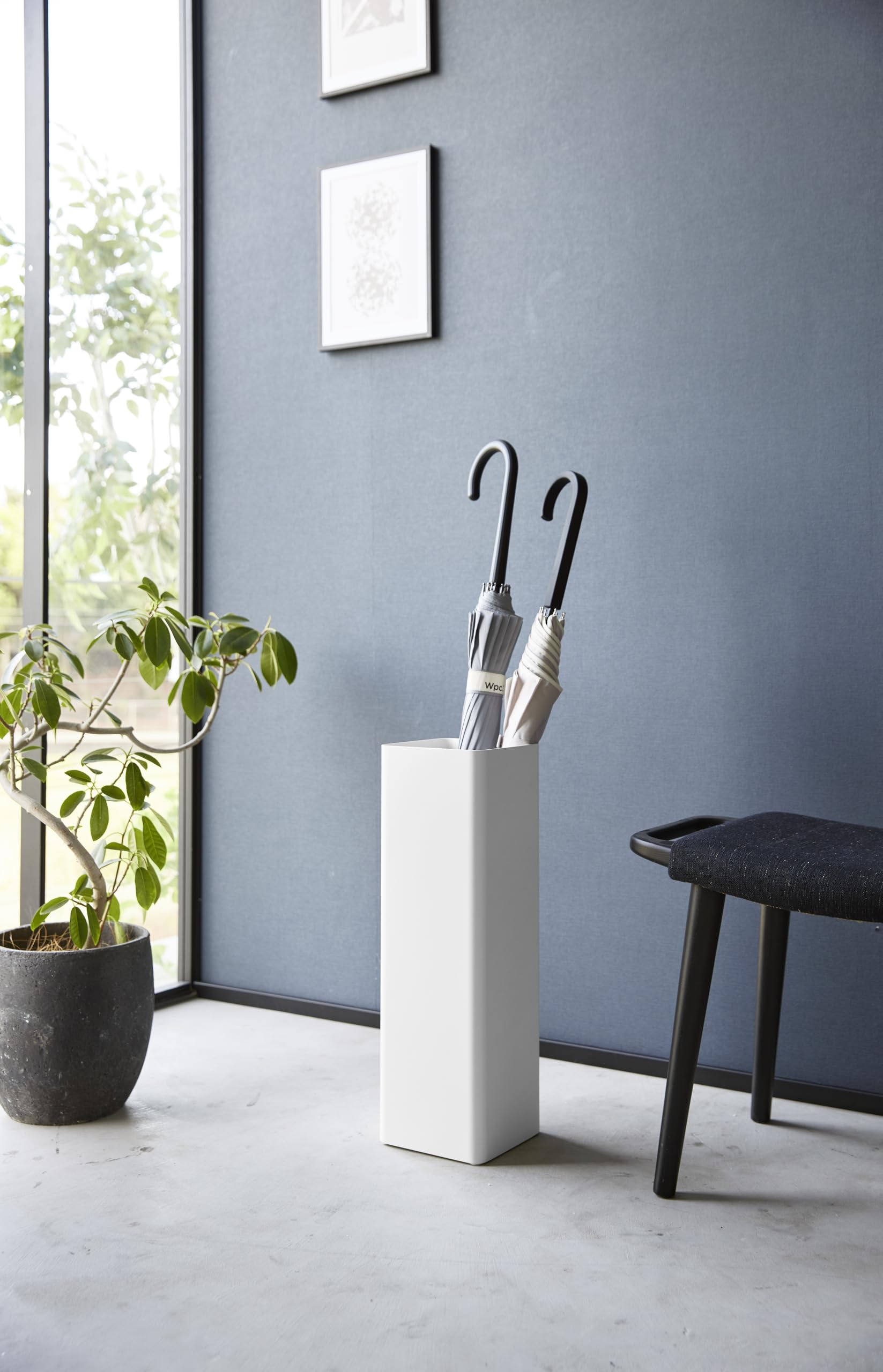 YAMAZAKI 1578 SMART Tall Umbrella Stand, white, Steel, 15 x 15 x 48 cm
