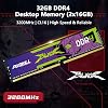 Kit de memoria RAM PUSKILL DDR4 3200MHz CL16 para escritorio, 32GB (2x16GB) | PC4-25600, 1.35V, UDIMM, CL16-18-18-42, Intel XMP 2.0, actualización para PC gamer, compatible con Intel y AMD, kit de doble canal 3