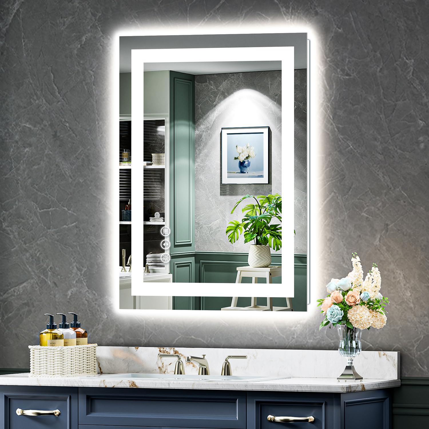 20x28 LED Bathroom Mirror with Lights, Lighted Vanity Mirror