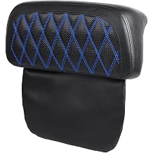 Blue Stitching Passenger Rear Pack Trunk Backrest Pad Compatible with 2014-up Harley Touring Road King Electra Glide Street Glide Tri Glide