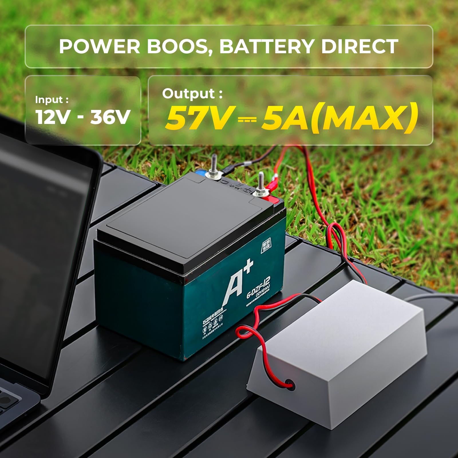 Car Battery Connector to DC Female Adapter for Starlink Gen 3, Direct Vehicle Battery Connection for Stable 12V-36V Input, 57V 5A Output, Quick Setup, Ideal for Long Trips & Camping
