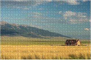 Jigsaw Puzzles 1000 Pieces for Adult Montana Ranch Puzzle Game for Family Wooden Puzzle Toy Educational Games Puzzles for Home Decor