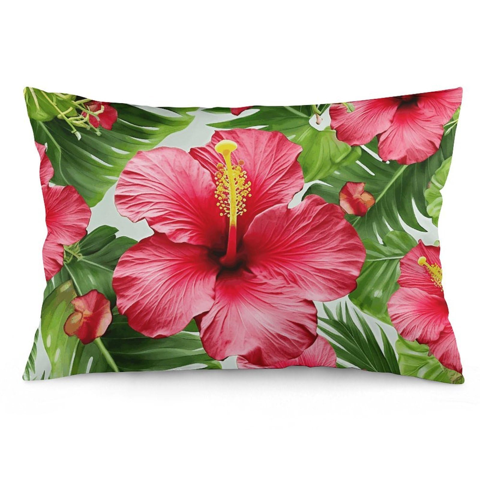 NTVOWPZO 2 Pack Decoration Throw Pillow Covers 16 "x24 Pillowcases Covers Hibiscus Flower Pillowcases Modern Farmhouse Home Decor Sofa Cushions Covers for Couch Bed Living Room