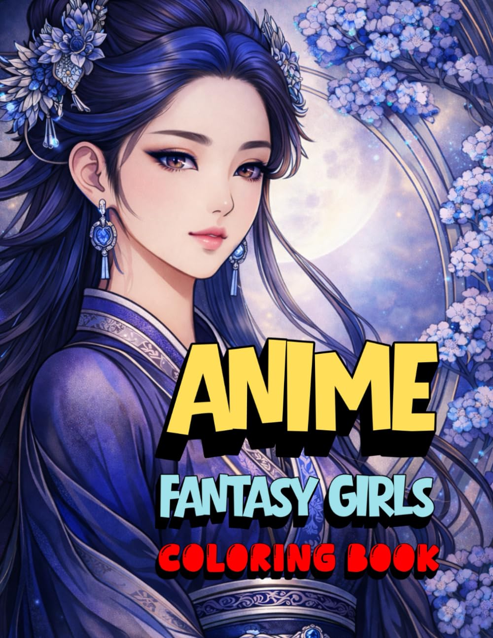 Anime Fantasy Girls Coloring Book: An Anti-Stress Coloring Book for Adults and Teens Featuring Beautiful Anime Girls Inspired by Japanese Anime and Korean Manhwa (Epic Anime Fantasy Coloring Series)