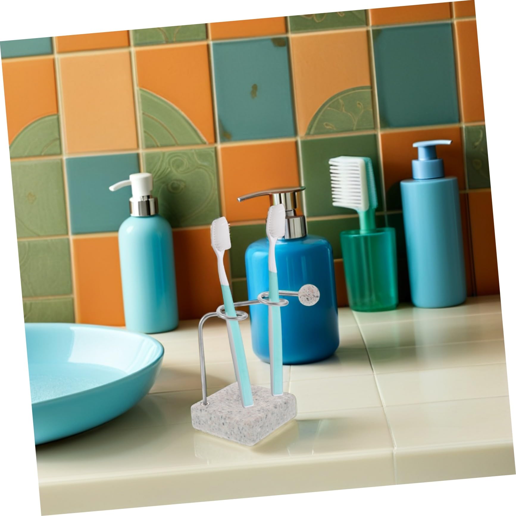 Anneome Portaspazzolino da Bagno in Acciaio Inossidabile Resistente all Organizer Compatto per Lavabo con Design Moderno e Finitura Lucida Supporto Igienico per Spazzolini da Denti