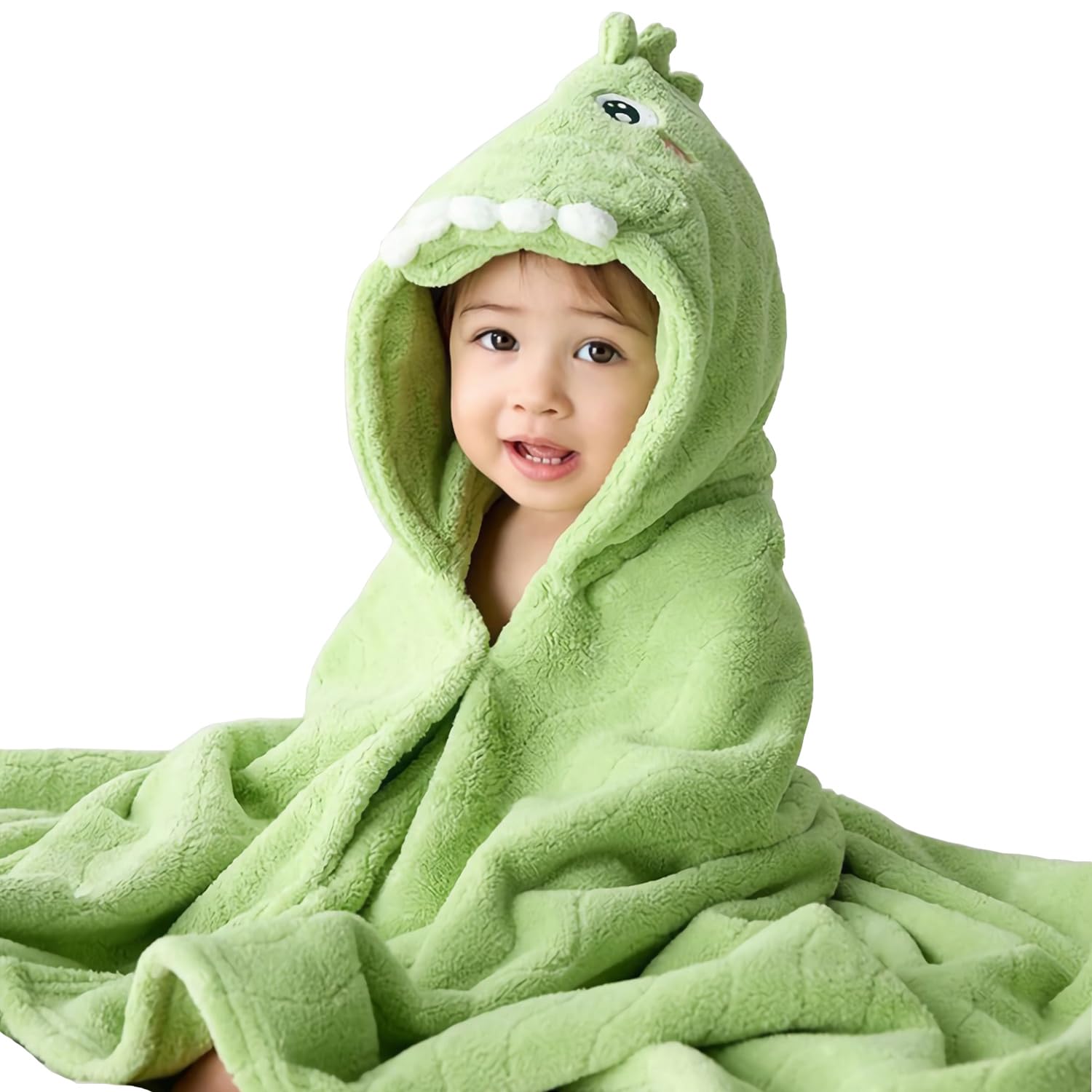 Fayscingo Baby Hooded Bath Towel for Kids Toddler Soft Warm Coral Fleece Absorbent Swaddle Blanket Swimming Poncho Towel, 120x80CM