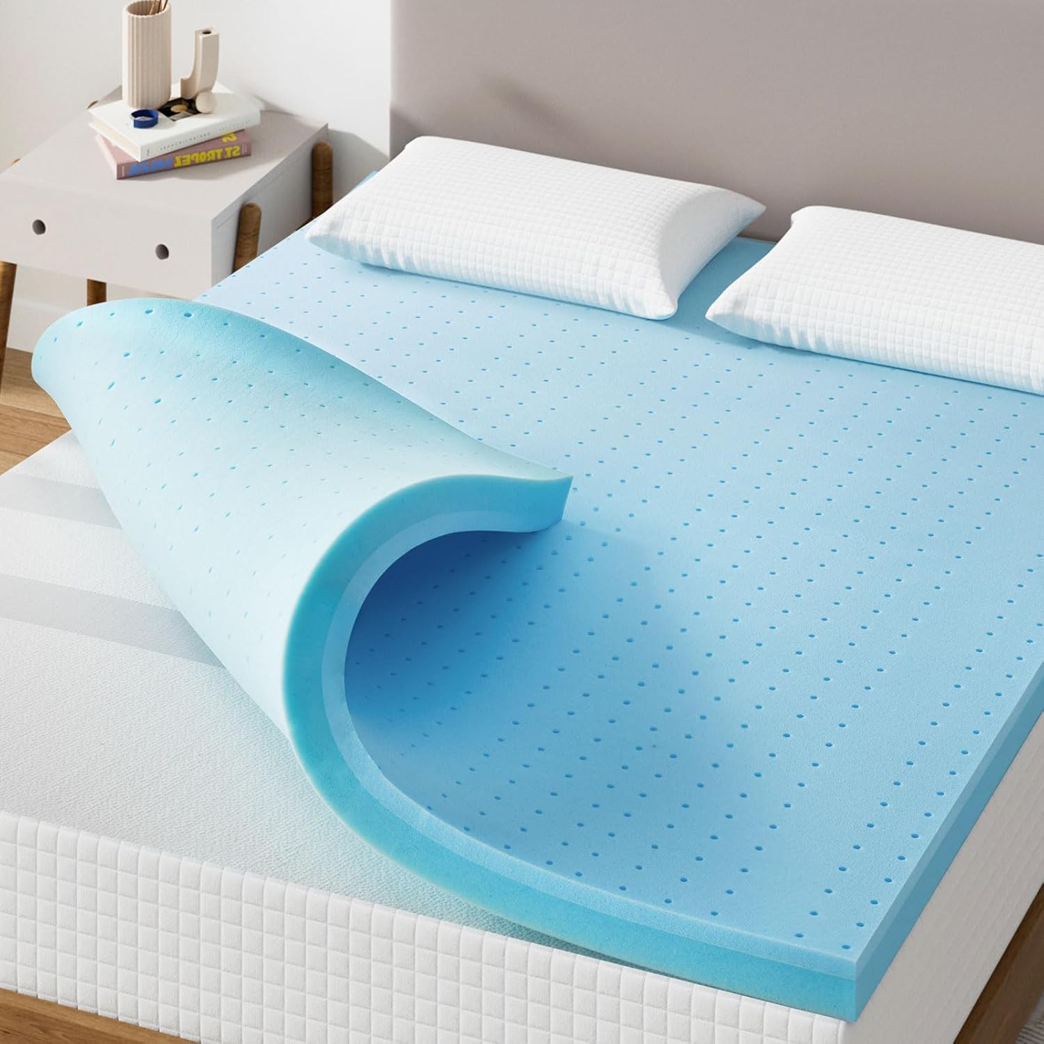 Maxzzz 2 Inch Mattress Topper Queen - Cool Gel Memory Foam Mattress Topper Extra Firm Bed Topper Hard