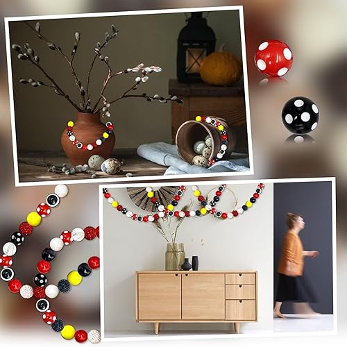 Miniatura 5 de 50 cuentas de goma de mascar gruesas negras y rojas para hacer manualidades para adultos