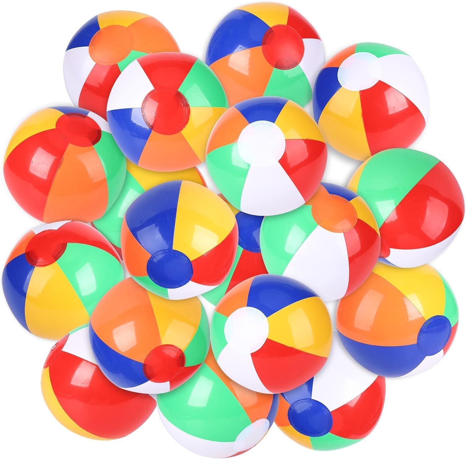Inflatable Beach Balls for Kids Pool Toys, Rainbow Color Summer Water Toy Indoor Outdoor Fun Play Game Activities, Birthday Party Favors, Hawaiian Tropical Theme Party Decorations