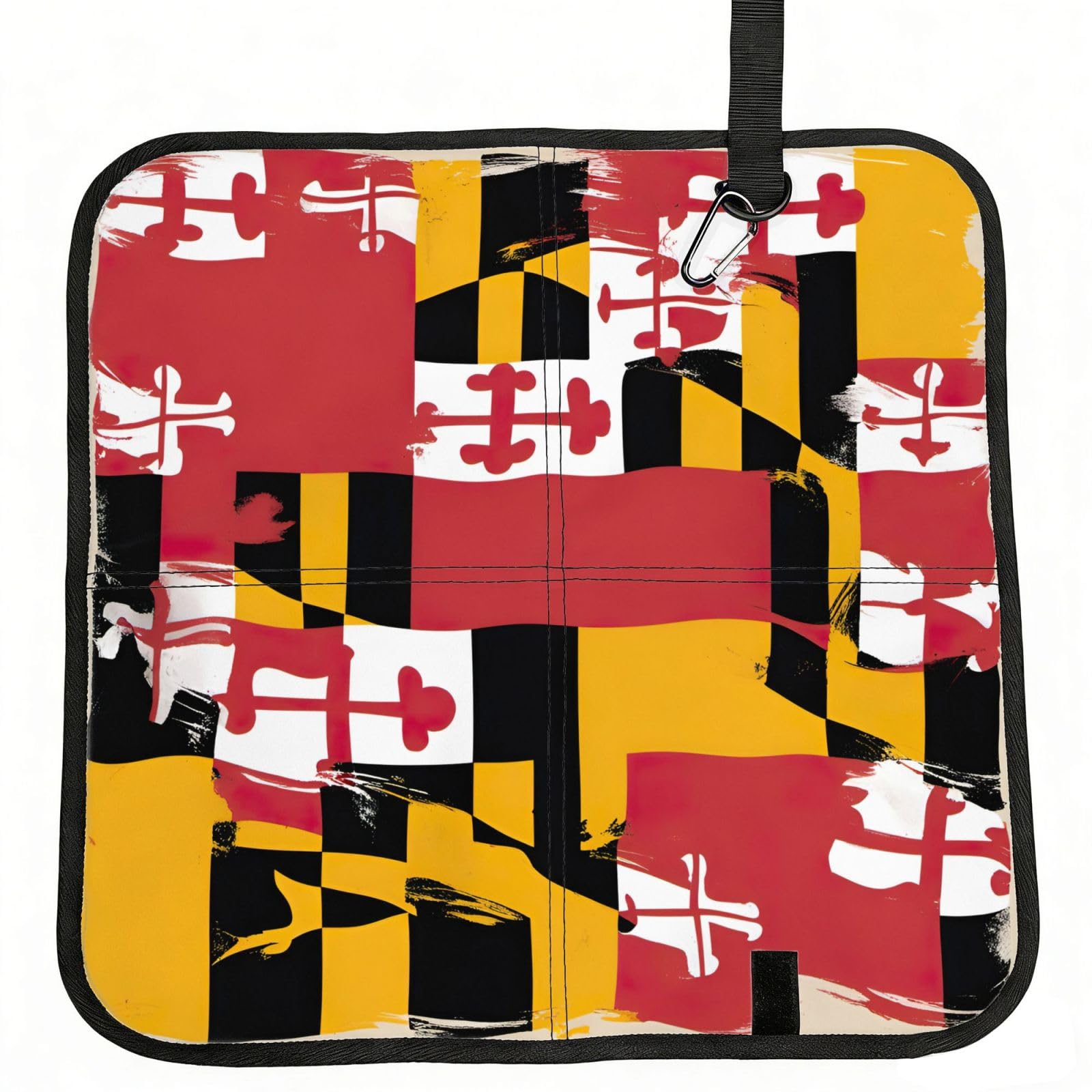 NImongt Maryland Flag Print Portable Chair Pad Foldable Seat Cushion Outdoor Seating Office Picnic Camping