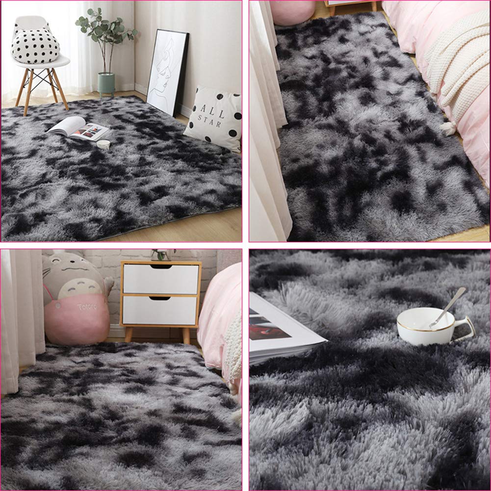 Épais Non-Glissement Tapis De Zone pour Le Salon Chambre Chambre d'enfants Tapis Durable Lavable Velours Flouffy Rug,Pile épaisse Peluche Tapis Hirsute-Et 160x200cm(63x79inch)