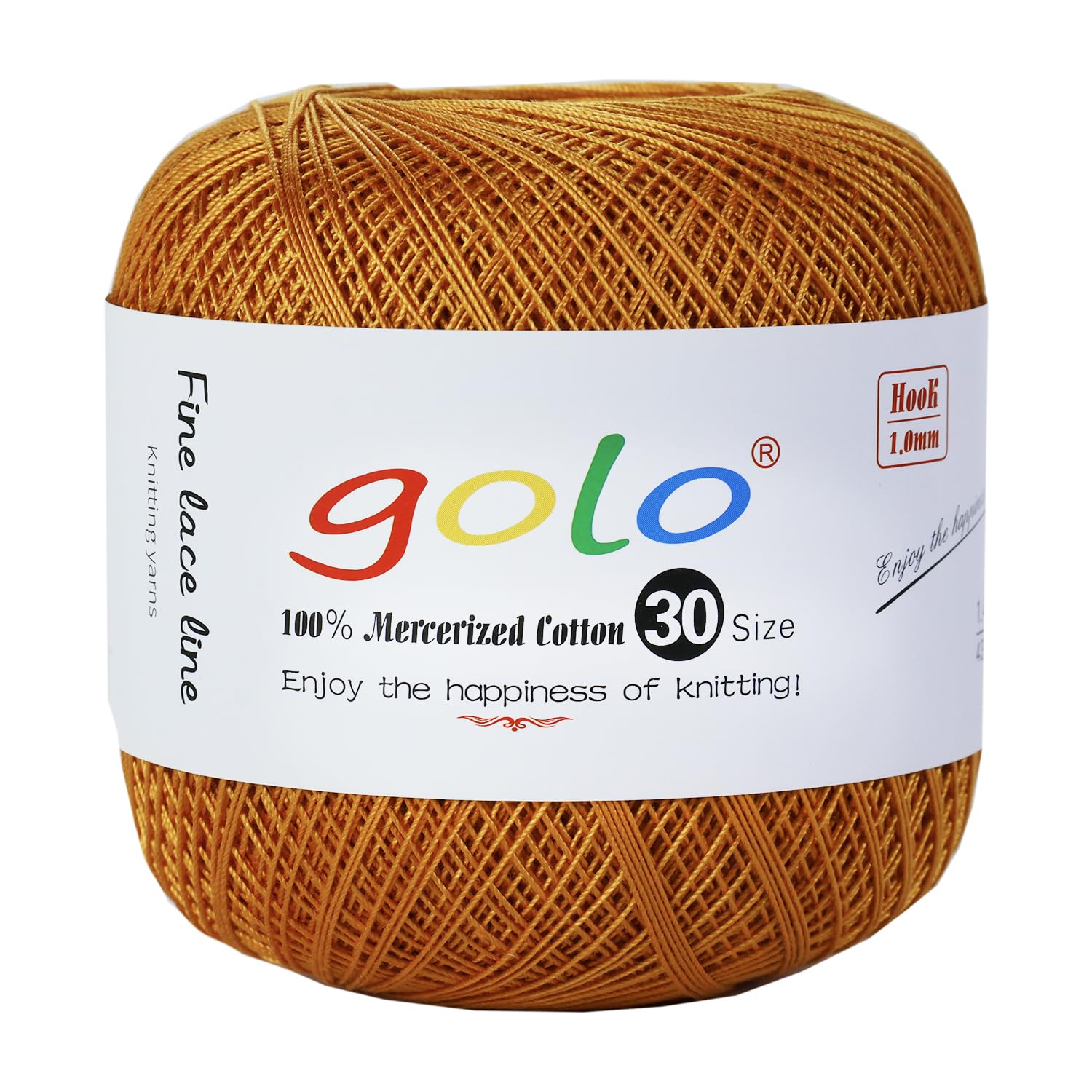 golo Crochet Thread Size 30 Yarn for Hand Kniting Yarn for Tatting Gold Yellow 275