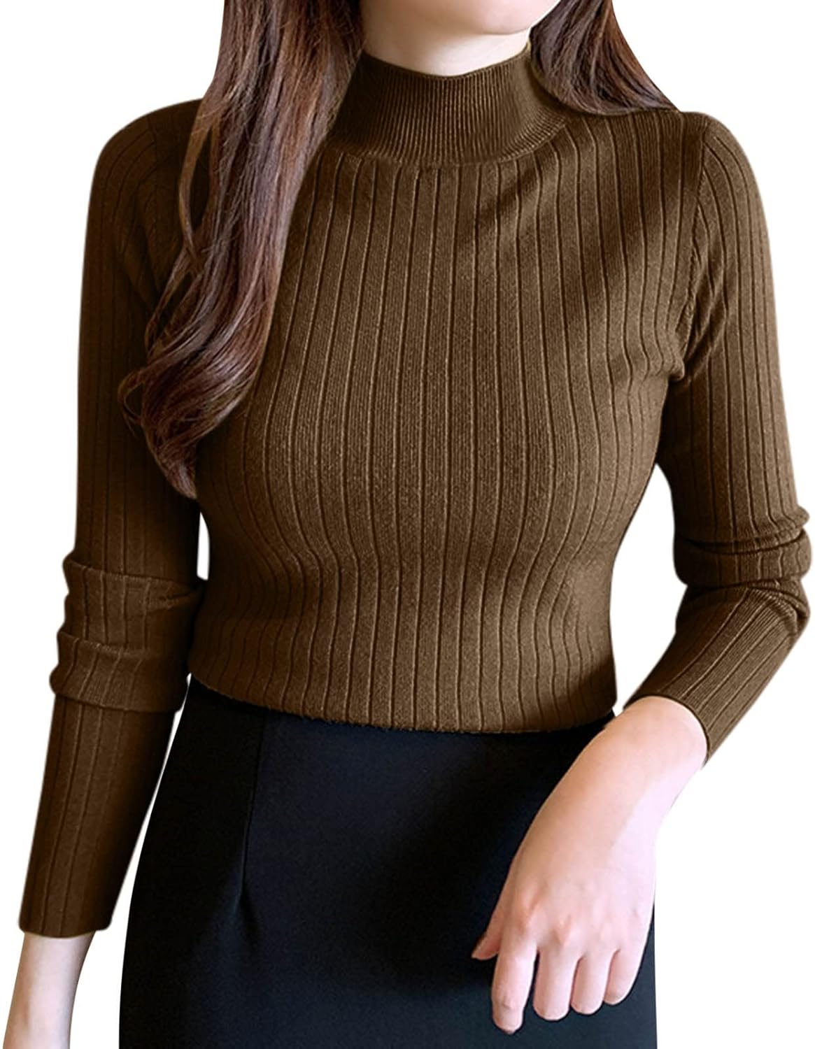 Pull à Col Roulé En Coton Bio - Col Haut Doux à Manches Longues - Couche D'hiver - Canada