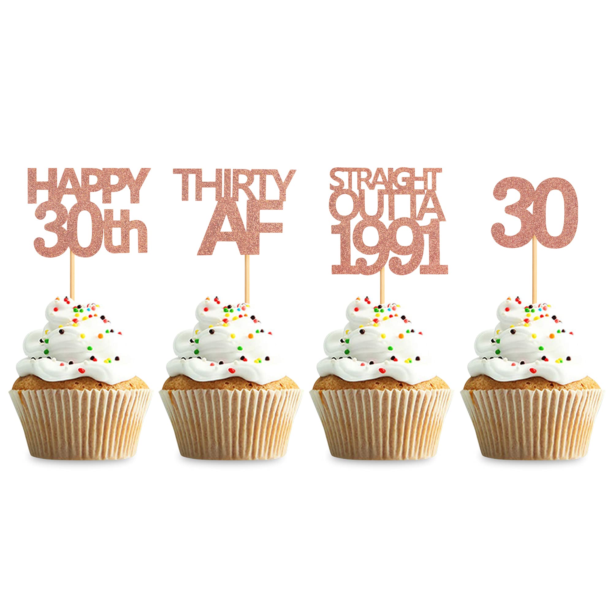 Buy Keaziu 48 Pack Rose Gold Straight Outta 1993 Cupcake Toppers Happy