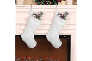 Snowy Embroidered Christmas Stockings, Set of 2